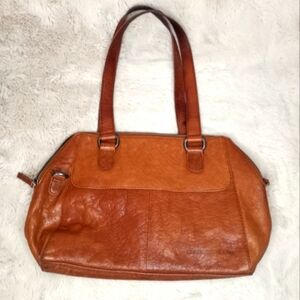 Spikes And Sparrow Cognac Brown Supple Leather Bohemian Retro Shoulder Bag